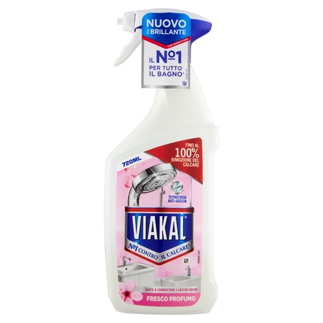 Viakal Detersivo Anticalcare Bagno e Cucina Fresco Profumo Spray 720 ml